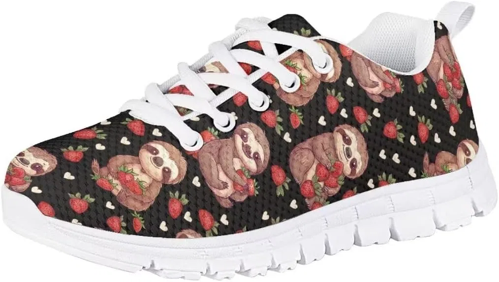 Детские кроссовки для мальчиков и девочек с дышащим верхом Pinupub, Sloth Strawberry Black