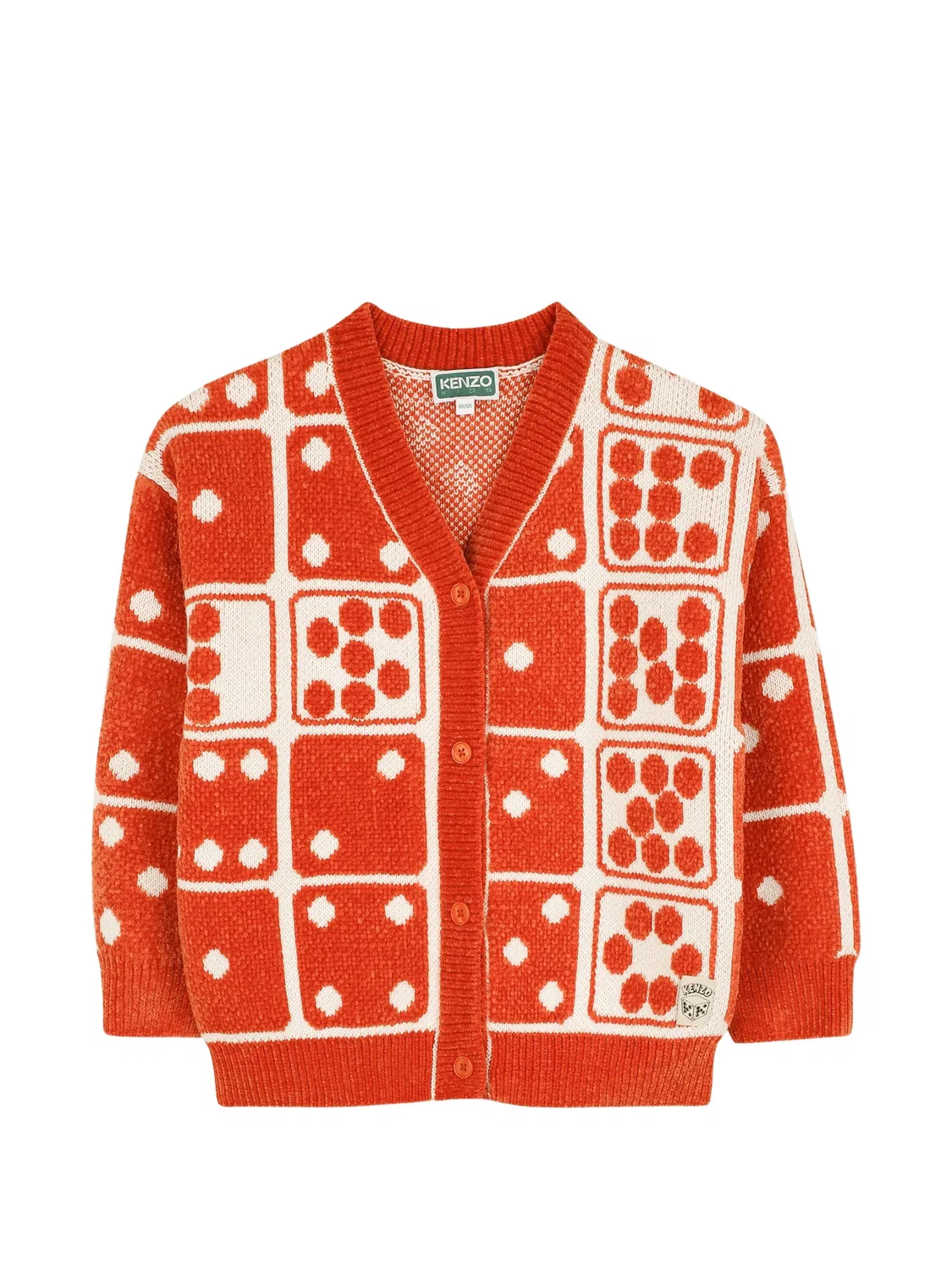 Кардиган с узором Kenzo Kids, оранжевый
