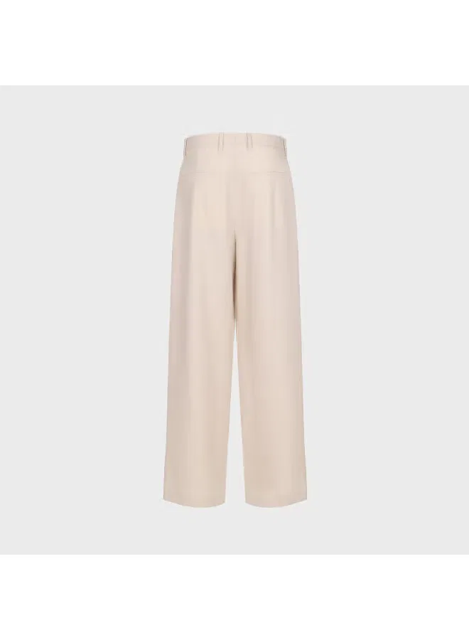 Брюки широкие со складками Zara, светло-абрикосовый — фото 3