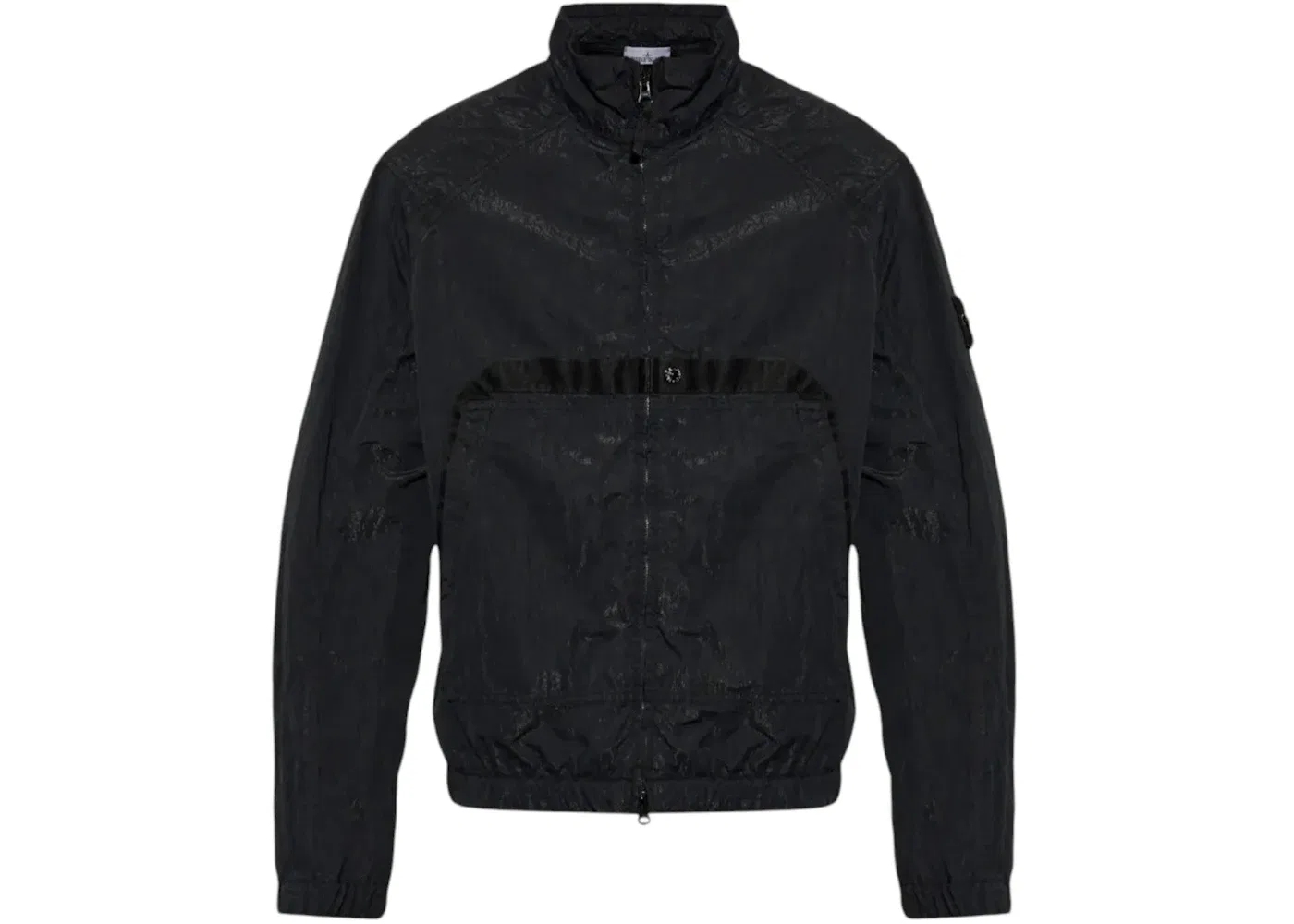 Мужская куртка с воротником-стойкой Q100009 Warp Rib Nylon-TC with Anti-Drop Finish Stone Island, черный