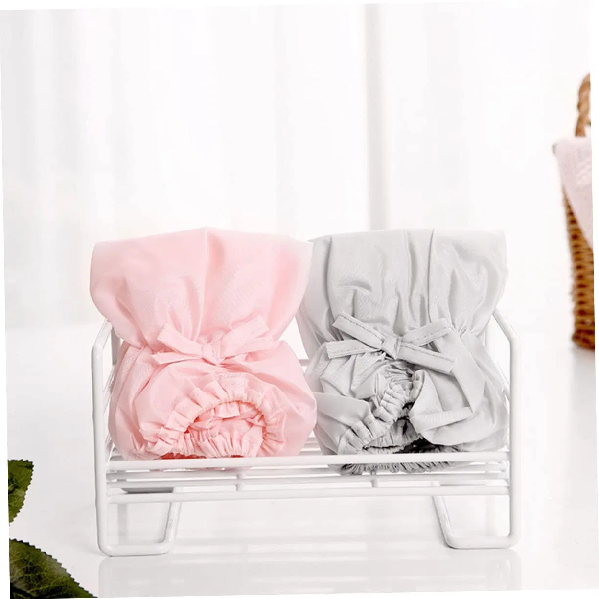 Шапочка для душа складная, многоразовая, 2 шт, Polyester, 19x19 см, Gogogmee — фото 4