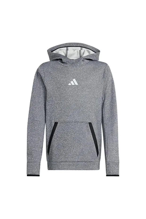 Детское худи для девочек из флиса Adidas, Black Melange / Grey Four / Gr