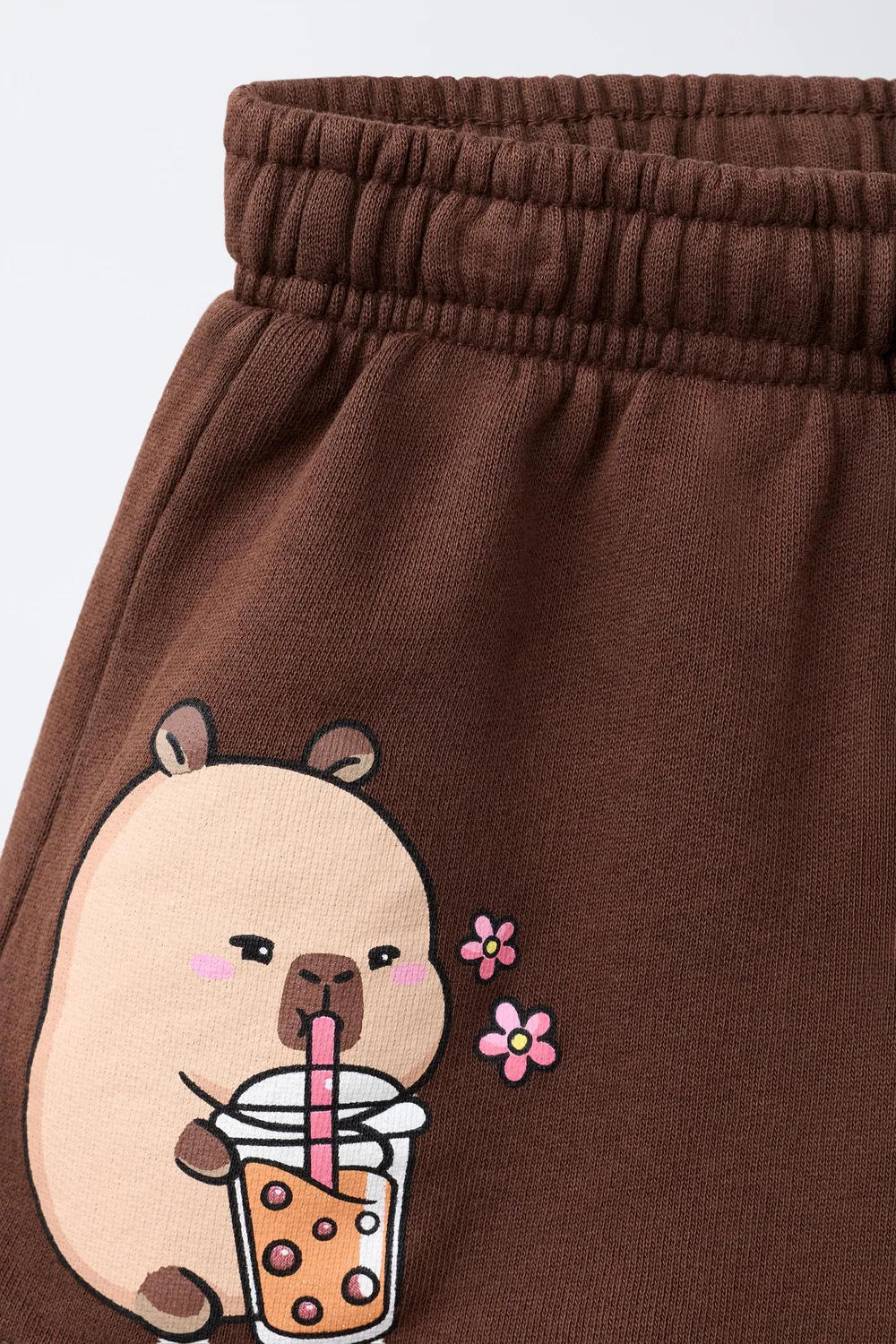 CAPIBARA CAPYFUN ПРИНТ ШОРТЫ-БЕРМУДА ZARA, Brown — фото 3
