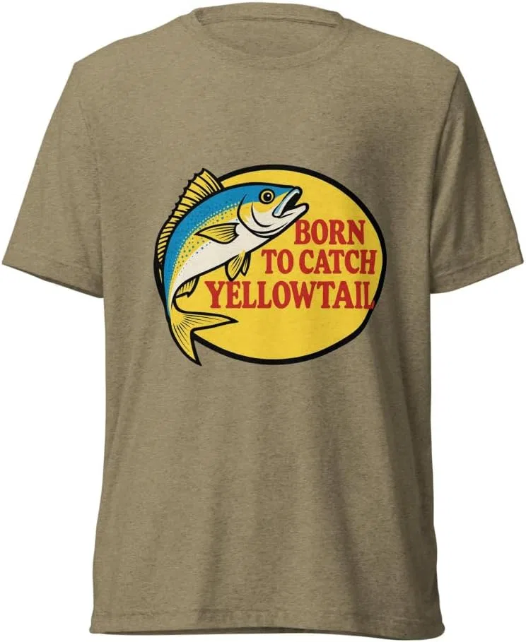 Футболка с принтом Born to Catch Yellowtail 3413, Olive Triblend