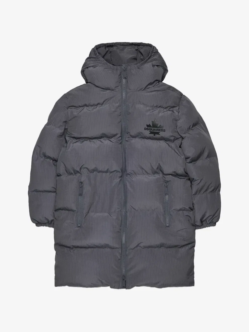 Пуховик с логотипом Dsquared2 Kids, серый