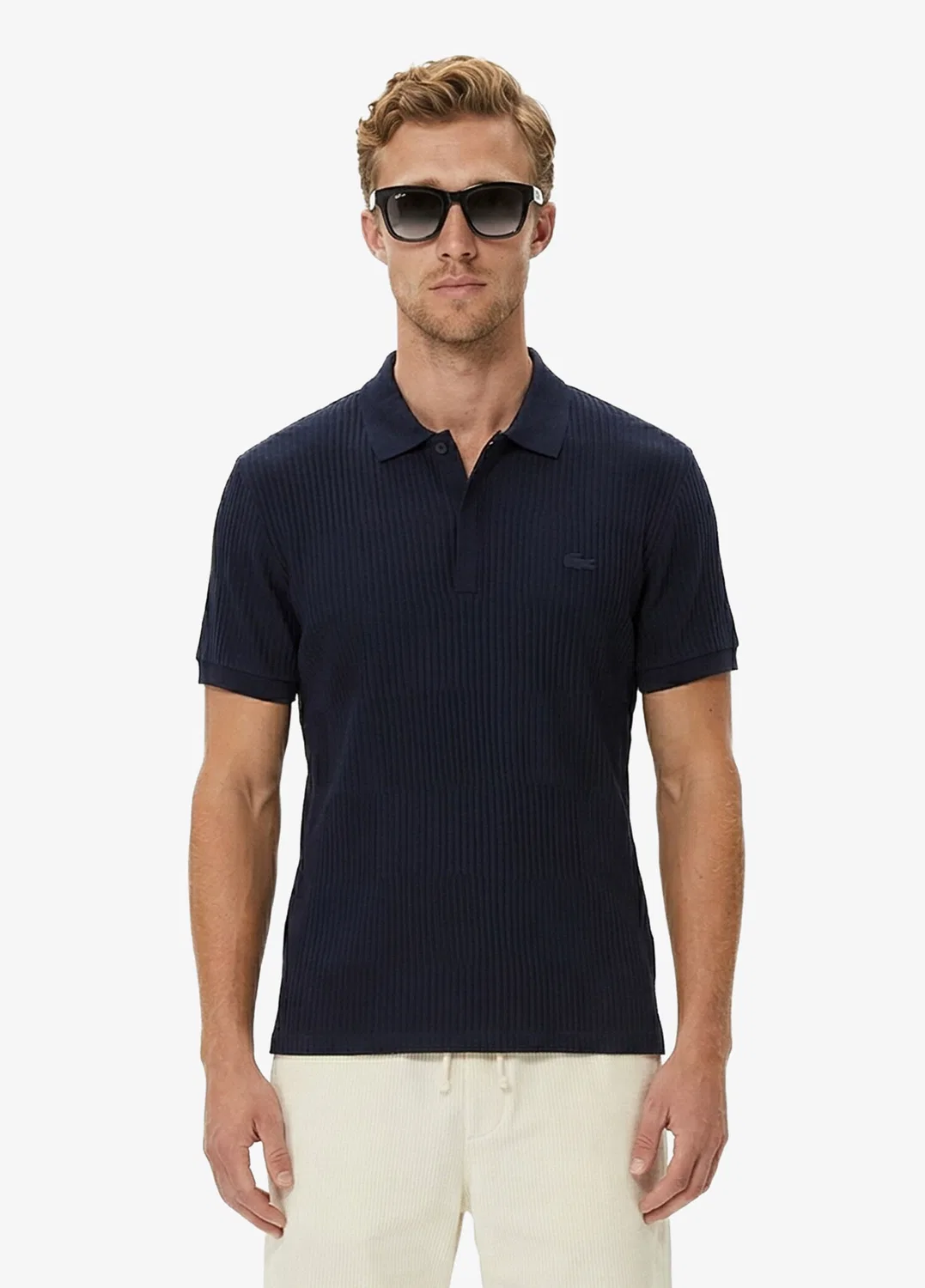 Поло Lacoste Lacivert Çizgili Polo Yaka Regular Fit Kısa Kollu Erkek, lacivert-166