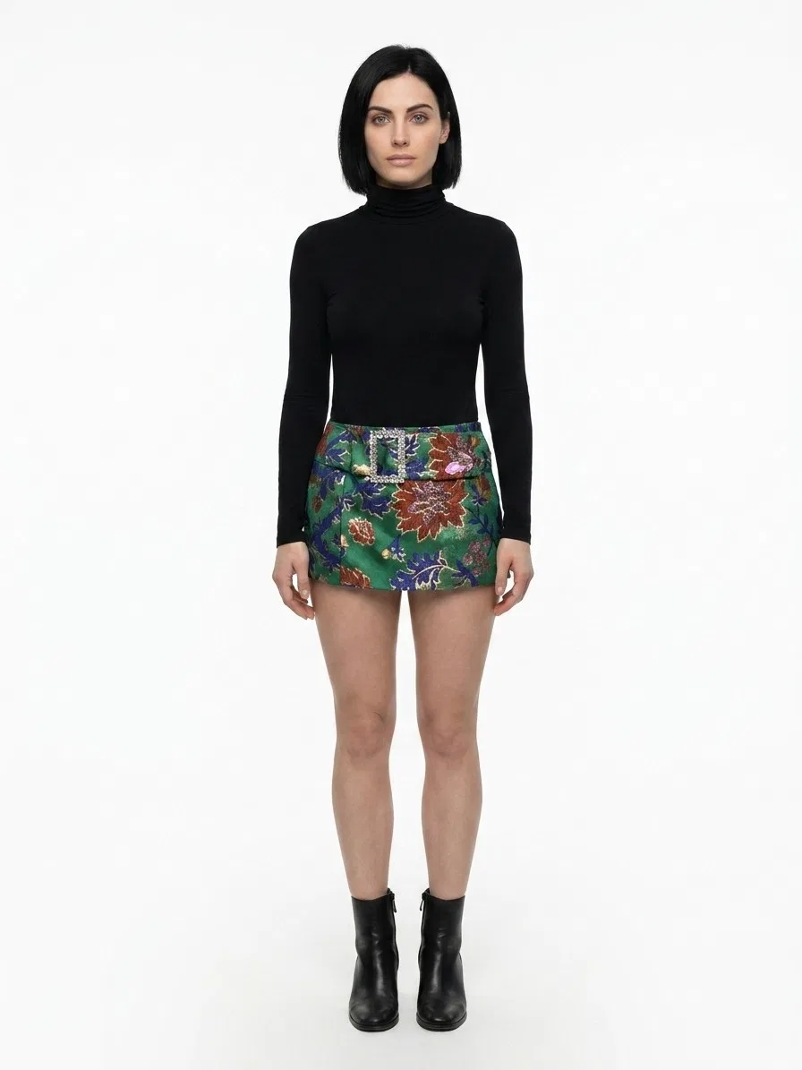 Женская мини-юбка с принтом Multicolor Cotton Dolce & Gabbana, Multicolor