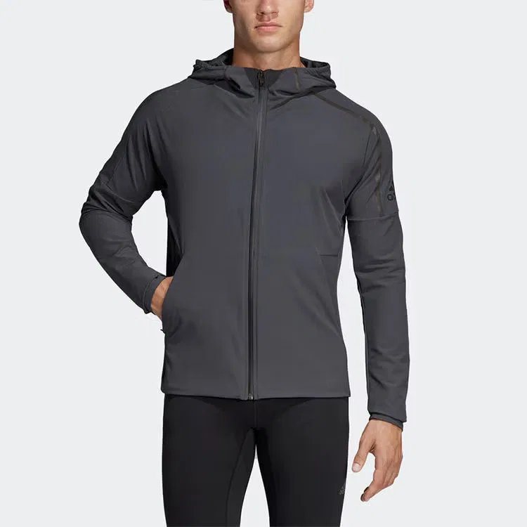 Куртка ветрозащитная с капюшоном Adidas, серая