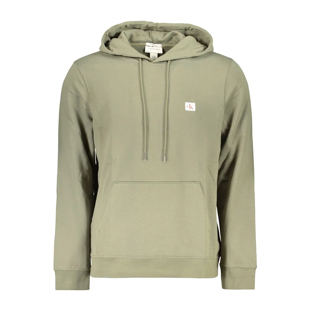 Мужское худи с центральным карманом, Green, Calvin Klein