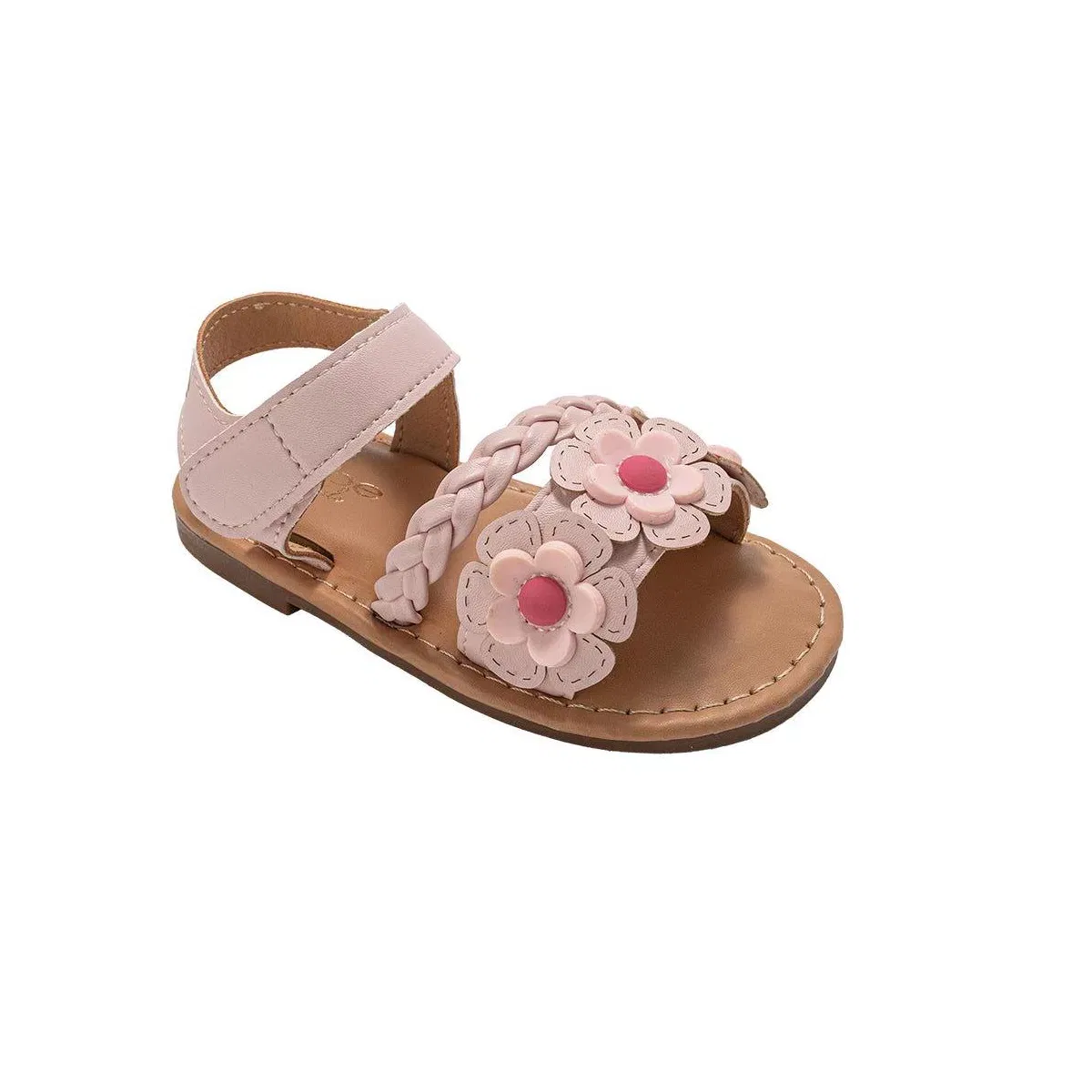 Детские сандалии для девочек с цветочным аппликацией Bebe, Blush