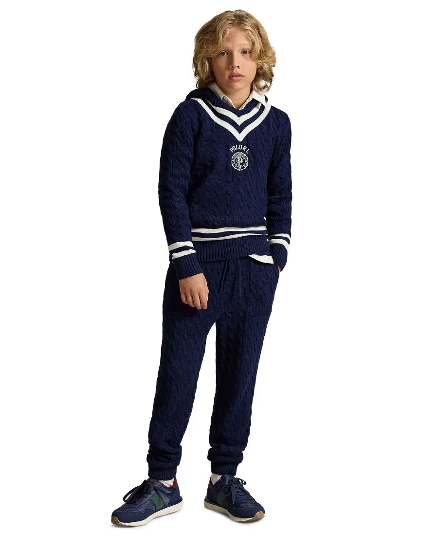 Свитер с капюшоном Boys' 8-20 Hooded Cricket Sweater Polo Ralph Lauren, Refined Navy — фото 2