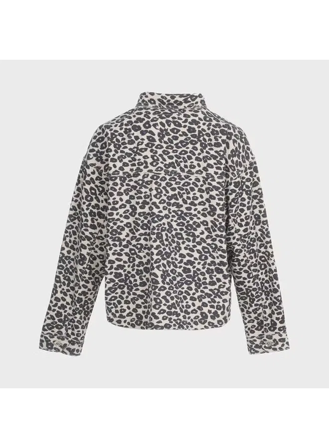 Рубашка-куртка с принтом Zara, миндально-белый — фото 3