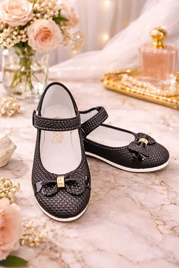 Детские балетки для девочек с коротким каблуком T-Step, Black Black