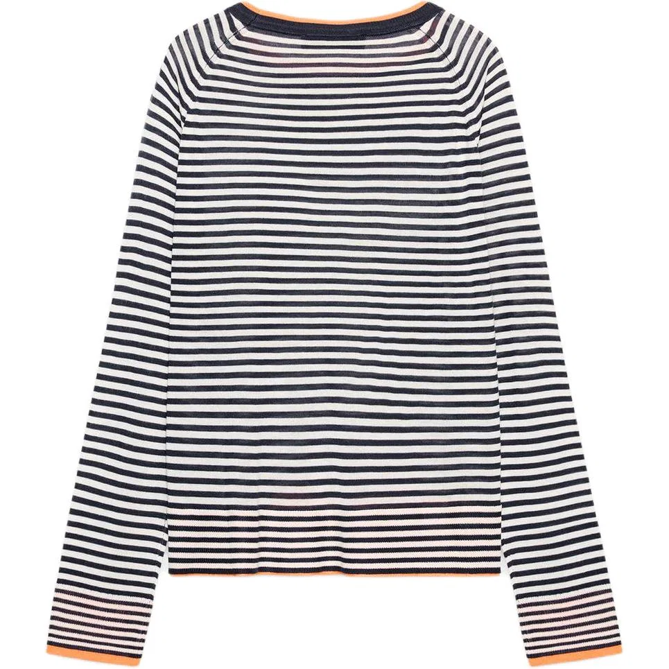 Женский свитер в полоску с круглым вырезом ZARA, Stripes — фото 3