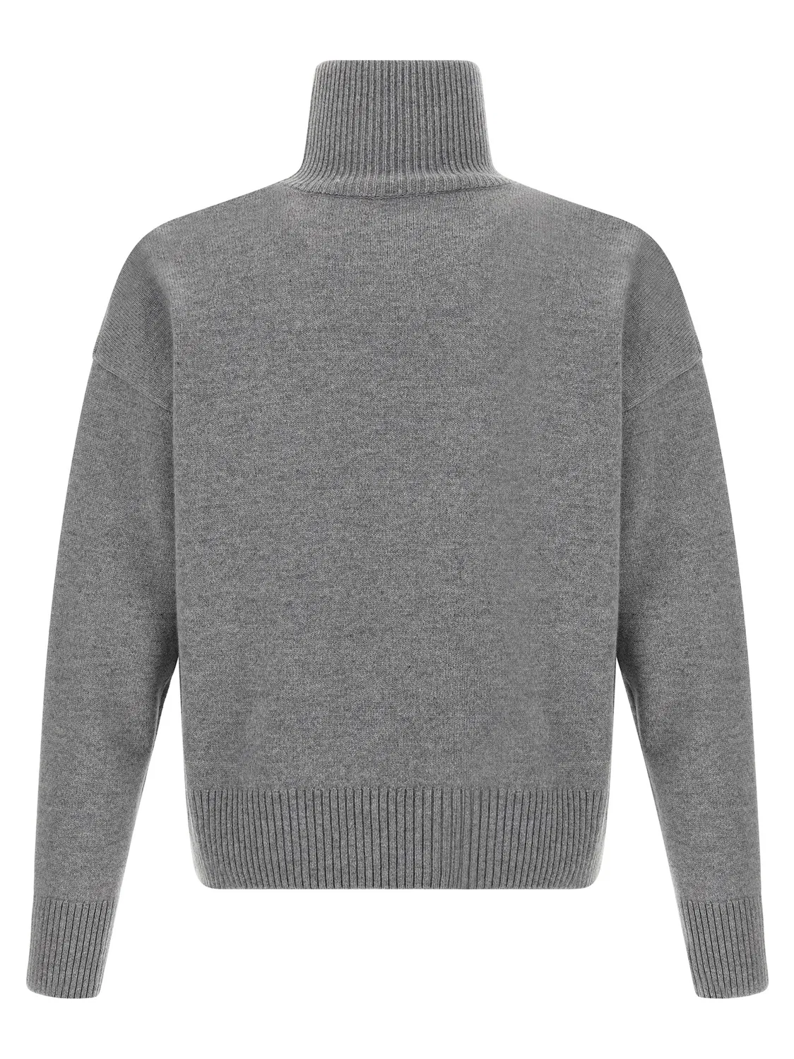 Мужской кардиган с высоким воротом из шерсти и кашемира Gray Wool Cardigan AMI Paris, Gray — фото 2