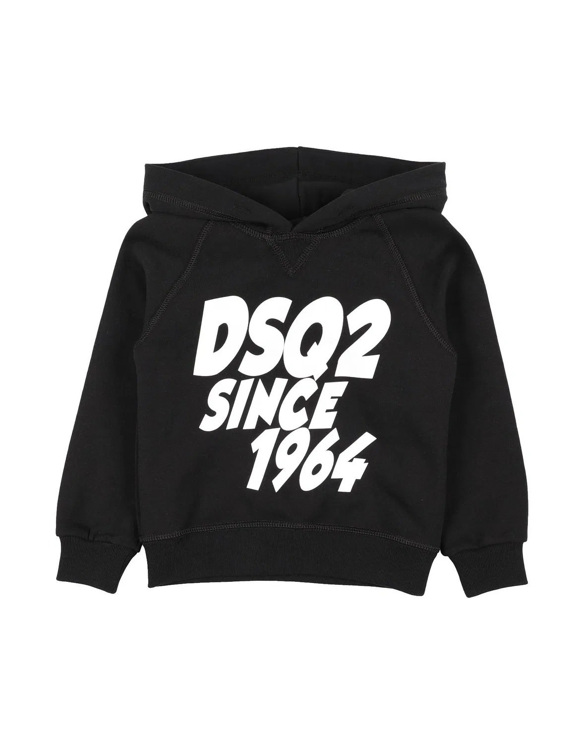 Детская толстовка с капюшоном с принтом Dsquared2, черный