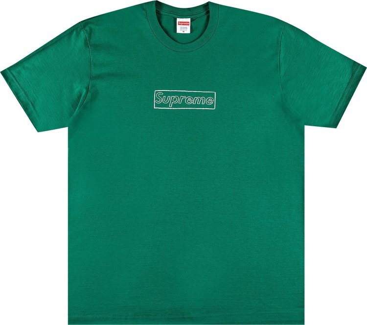 

Футболка Supreme x KAWS Chalk Logo Tee 'Light Pine', зеленый