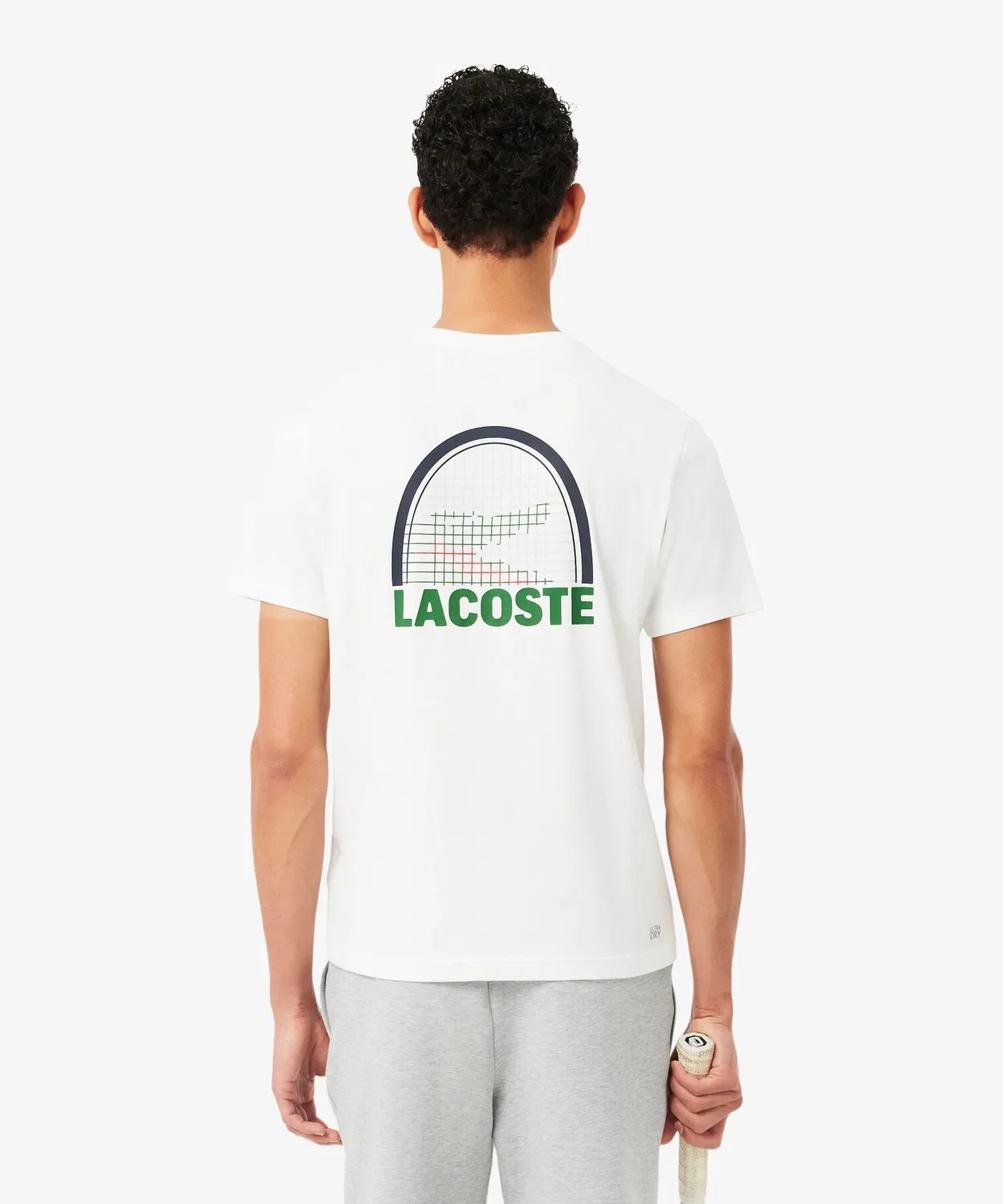 Мужская футболка с принтом ракетки Ultradry Daniil Medvedev LACOSTE, Light Blue — фото 3