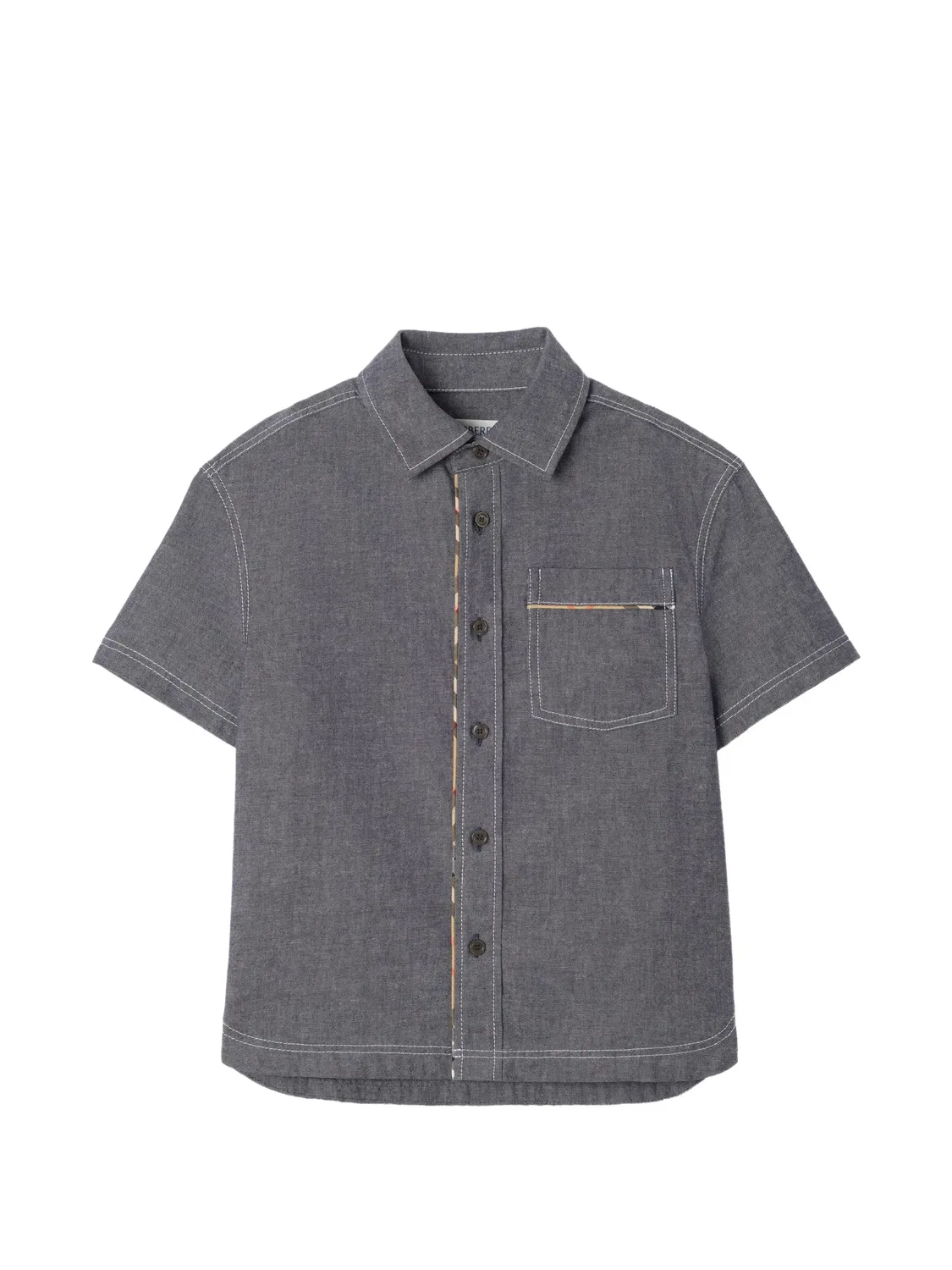 Рубашка на пуговицах Burberry Kids, серый