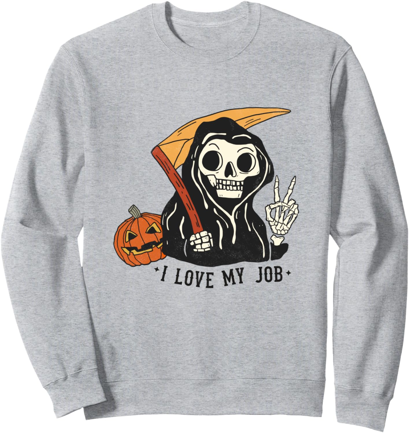 

Страшный и забавный костюм на Хэллоуин для вечеринки. Толстовка с надписью «Я люблю свою работу» Halloween Kostume, Tshirts Fur Damen Herren Kinder, серый