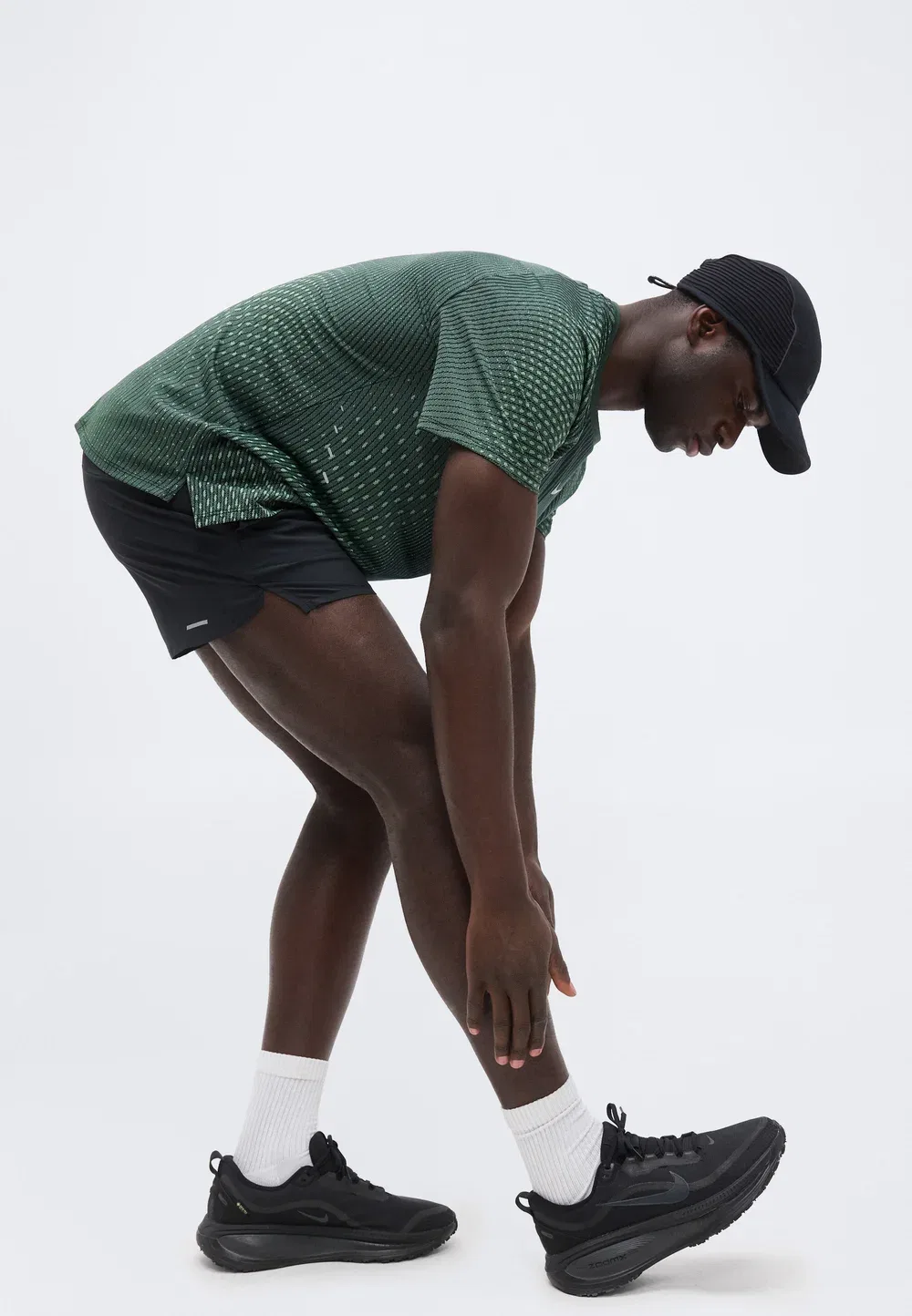 Футболка с принтом Stride Nike Performance, Black/Voltage Green — фото 4