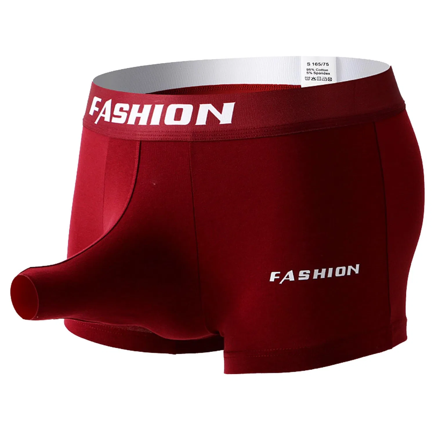 Мужские хлопковые трусы-боксеры с карманом-гамаком Classic Cheeky Solid, Watermelon Red