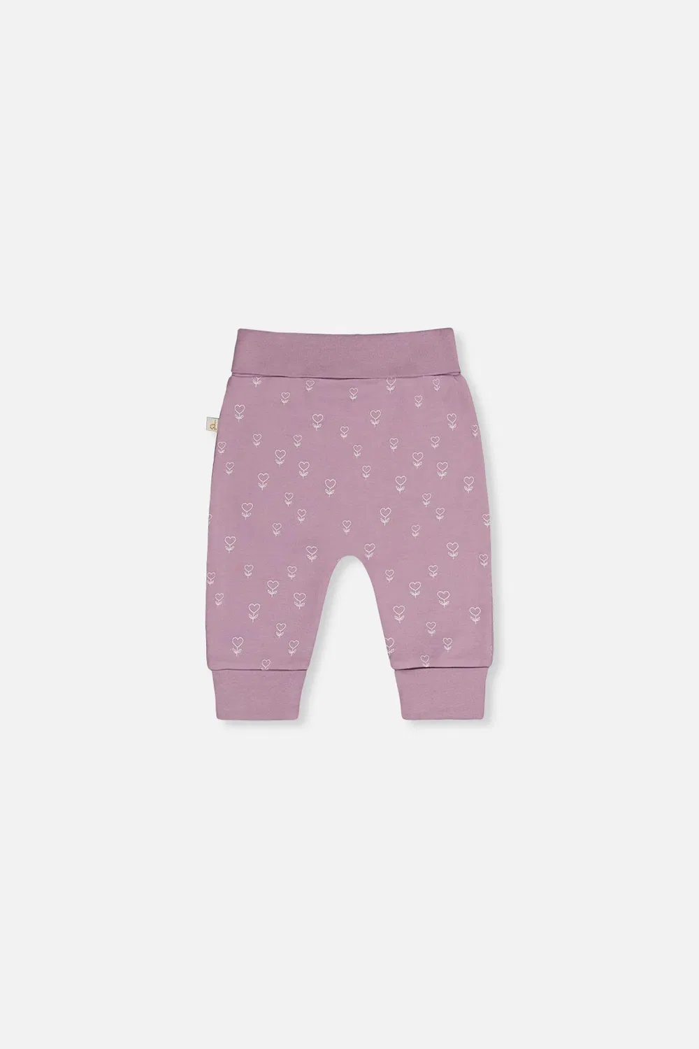 Детские штаны из органического хлопка с завышенной посадкой Deux par Deux, Purple Floral Print — фото 3