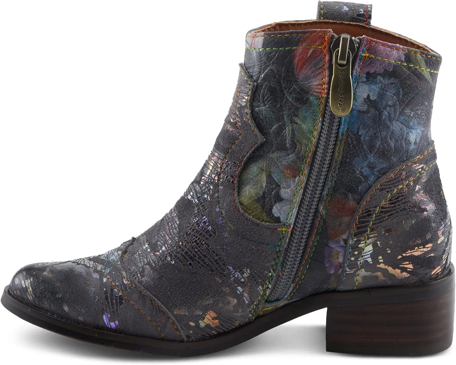 Детские сапоги для девочек с цветочным принтом Sparx Spring Step L'Artiste, Charcoal Multi — фото 3