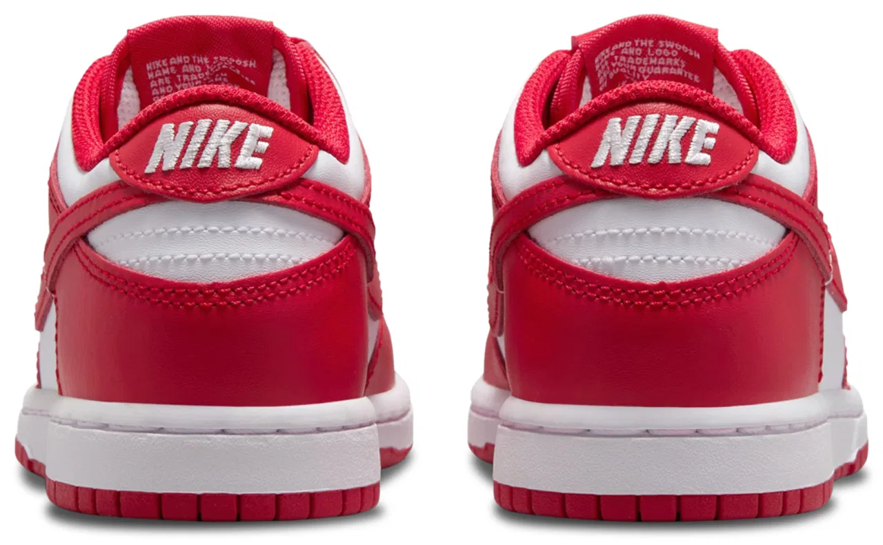 Кроссовки для мальчиков Dunk Low Nike, цвет University Red/White — фото 3