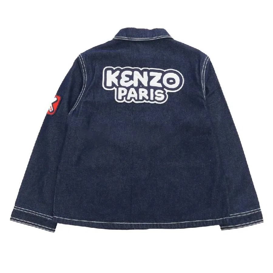 Детская джинсовая куртка с вышитым логотипом Kenzo, Denim Brut — фото 2