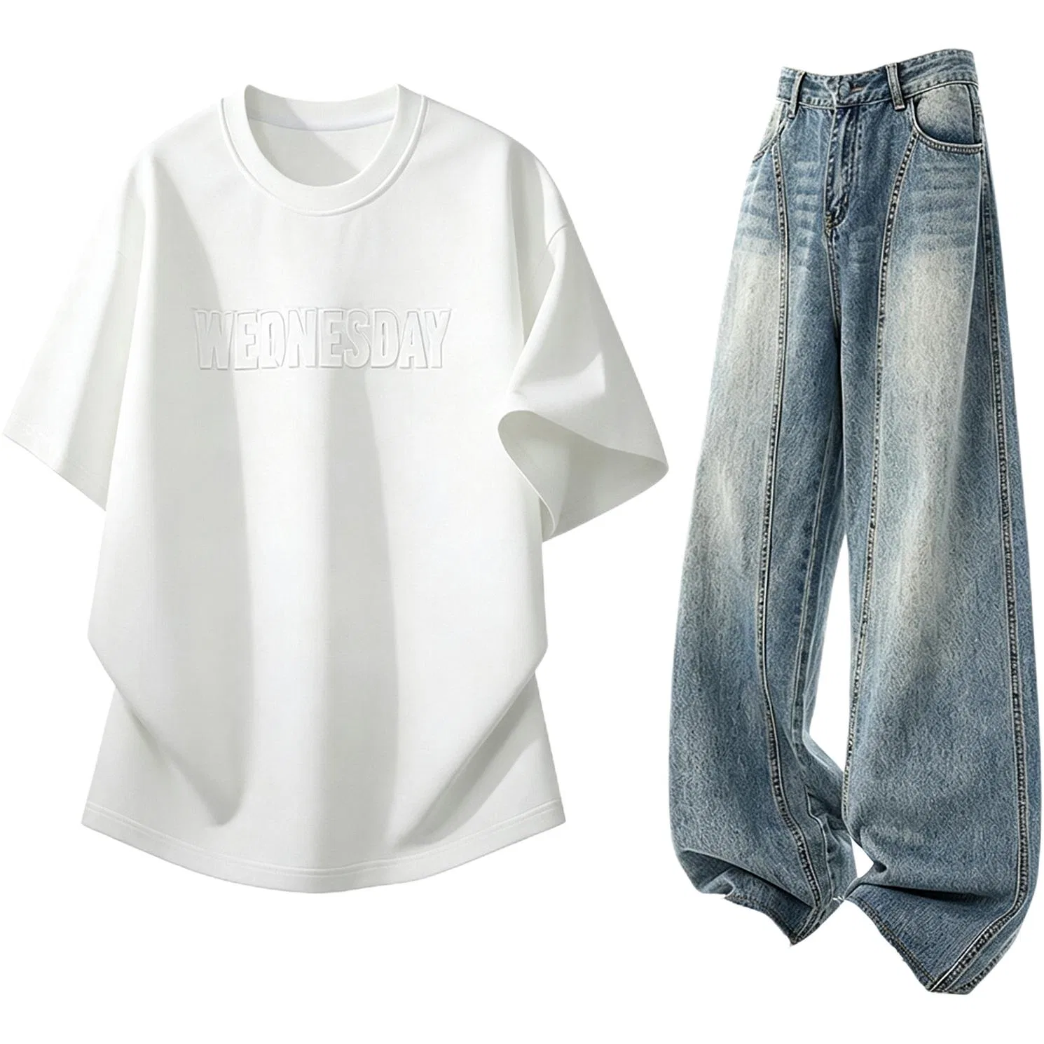 Детский спортивный комплект с коротким рукавом Casual Sportswear GWAF, White/Blue
