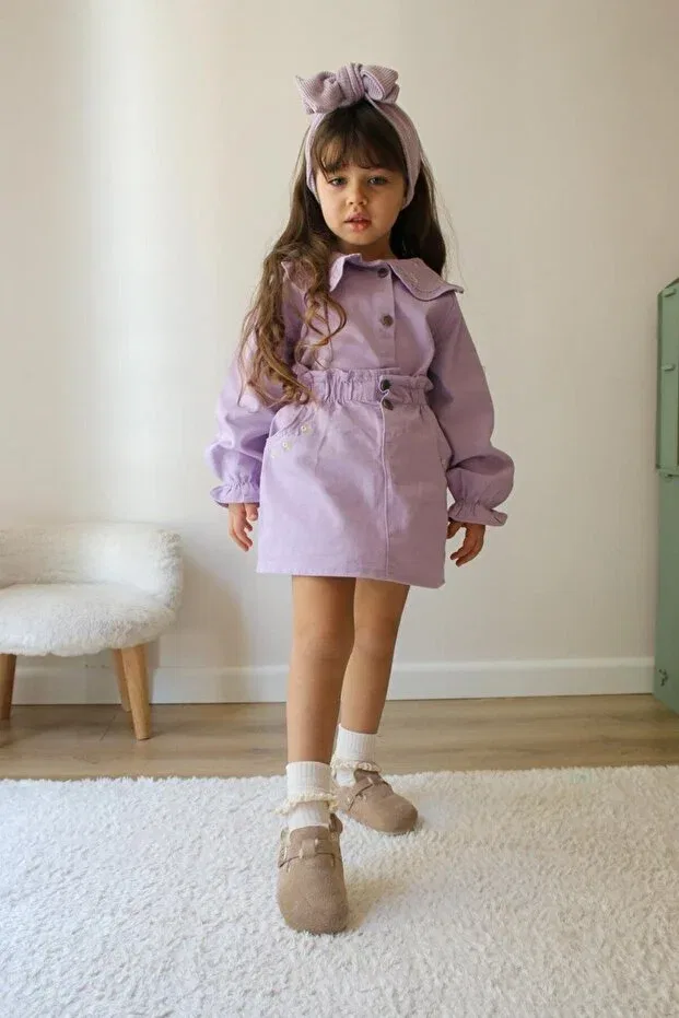 Детский для девочек костюм с джинсовой юбкой Bloom, Purple