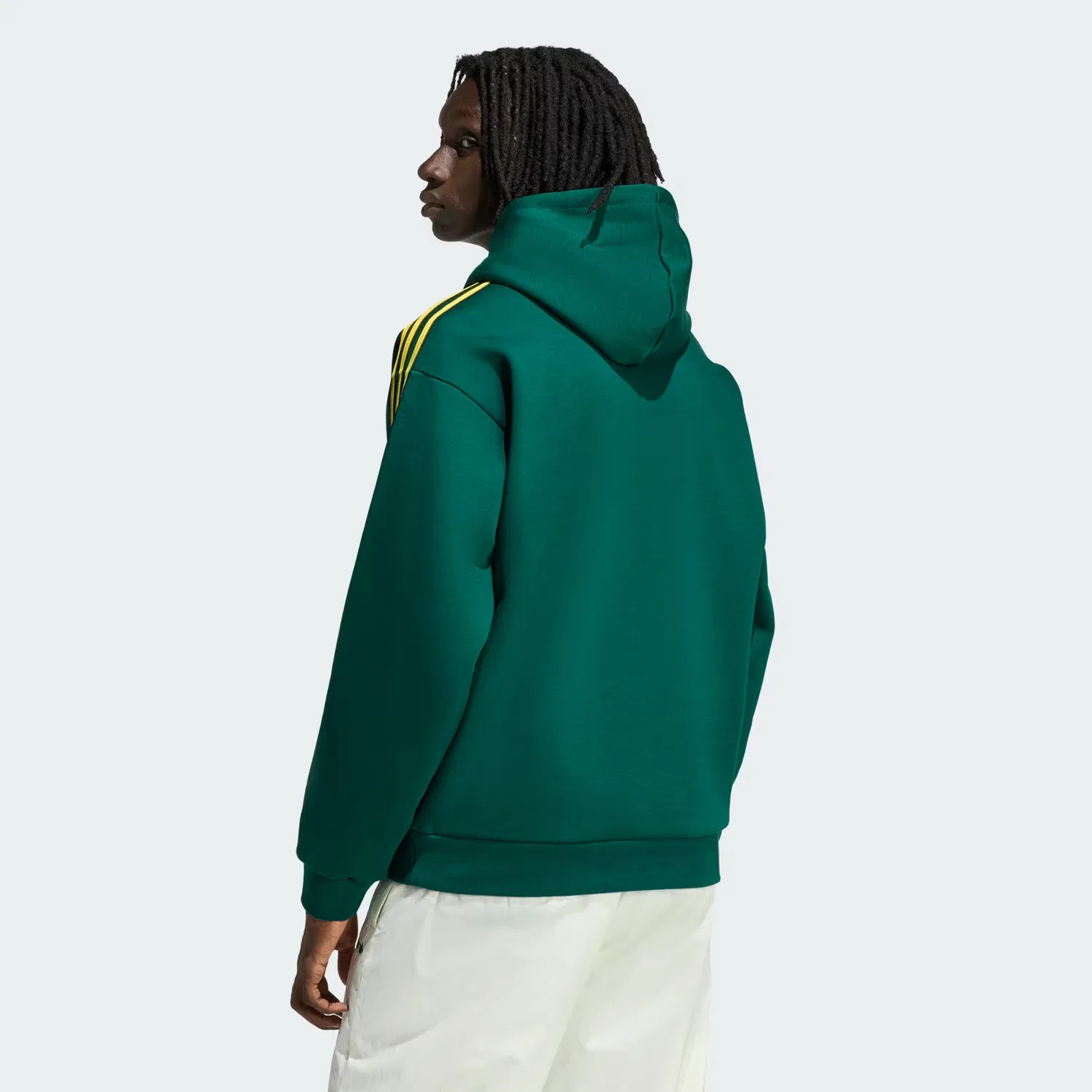 Мужское худи на флисе с капюшоном Tipped Stripes Adidas Originals, темно-зеленый — фото 2