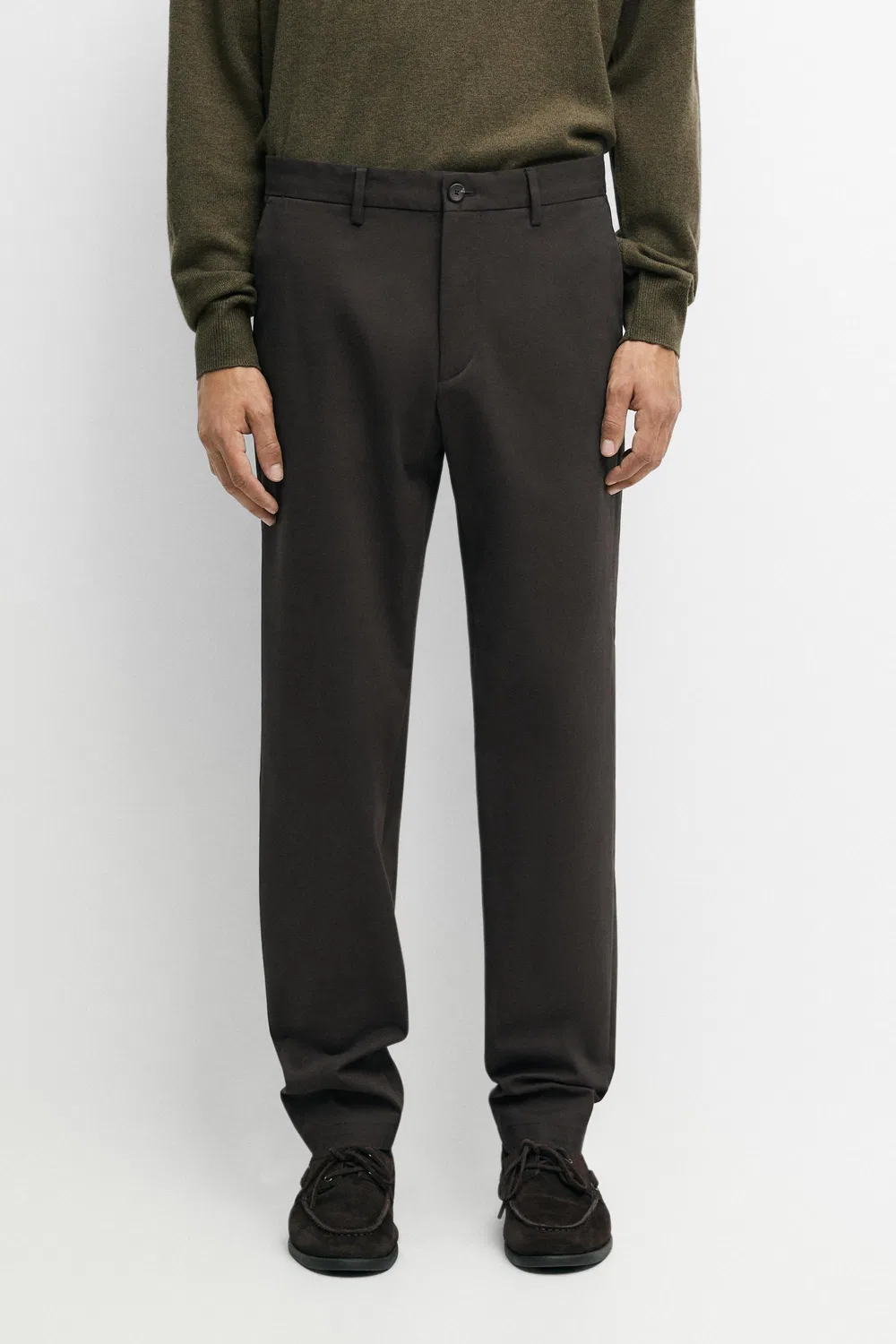 Брюки Massimo Dutti, узкие, коричневые — фото 2