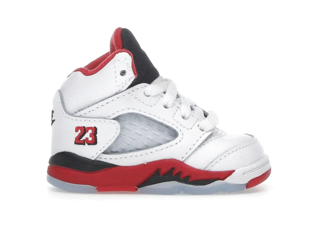Детские кроссовки Lifestyle с принтом Jordan 5 Retro, White/Fire Red/Black