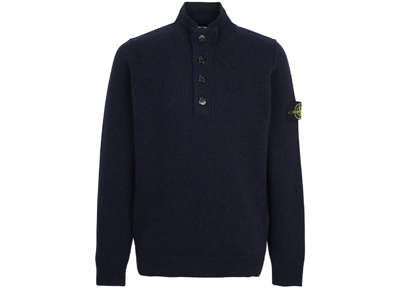 Мужской джемпер на молнии с высоким воротом Stone Island, темно-синий