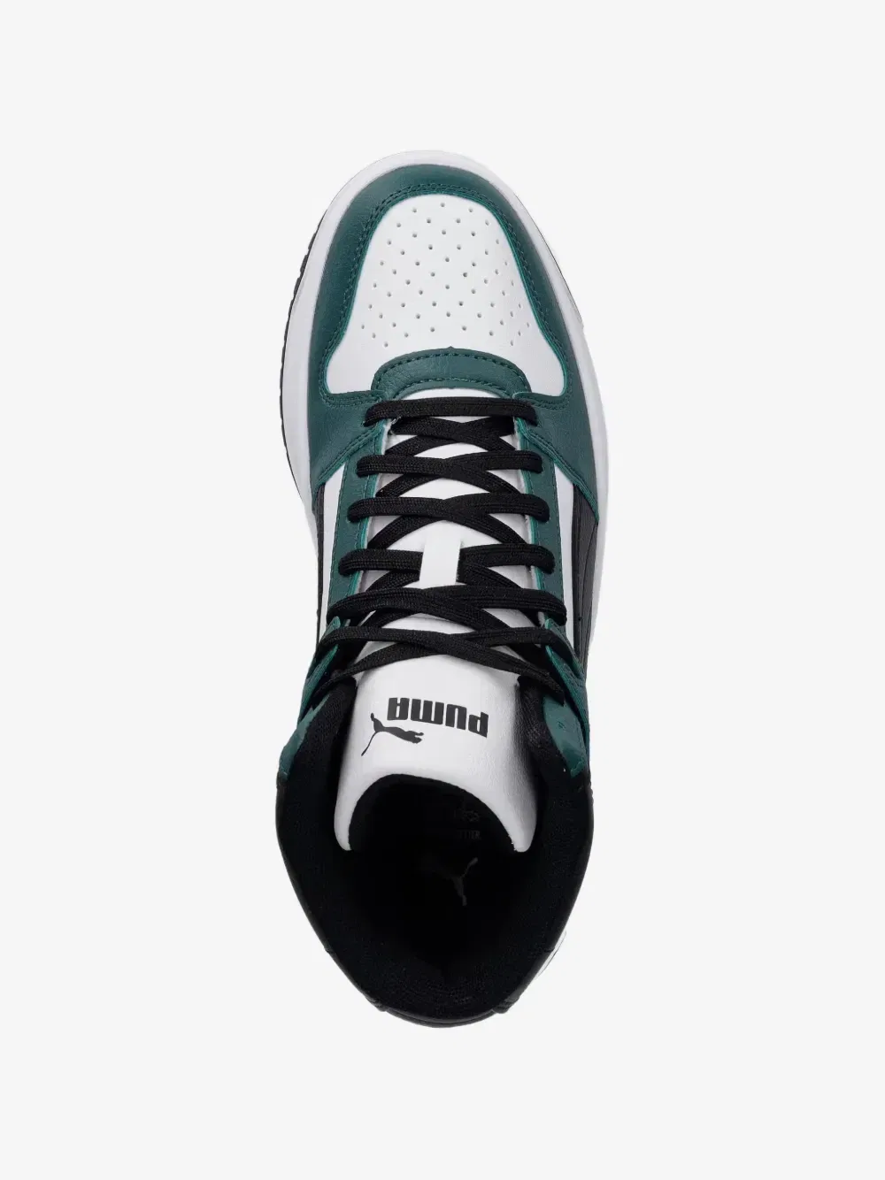 Круглый носок высокие кроссовки Rebound Slam Mid Puma Kids, зеленый — фото 4