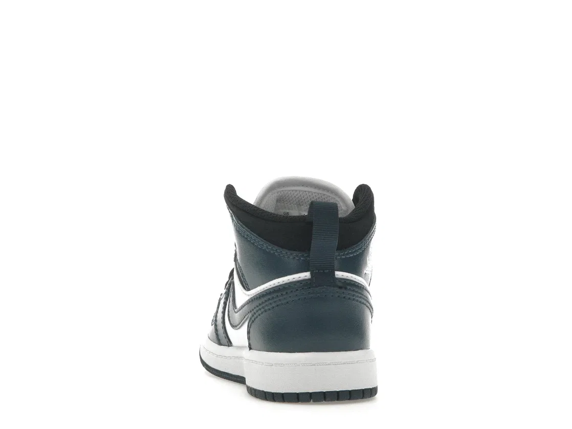 Детские кроссовки с высоким берцем Jordan 1 Mid Armoury Navy Jordan, Armory Navy/Black/White — фото 4