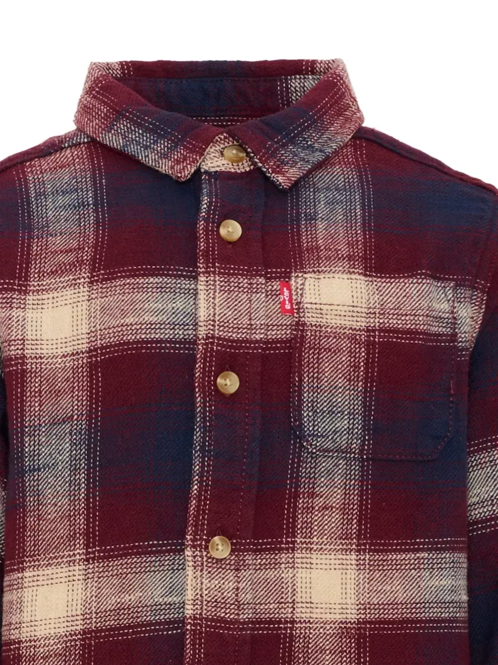 Рубашка фланелевая в клетку Levi's Kids, красный — фото 3