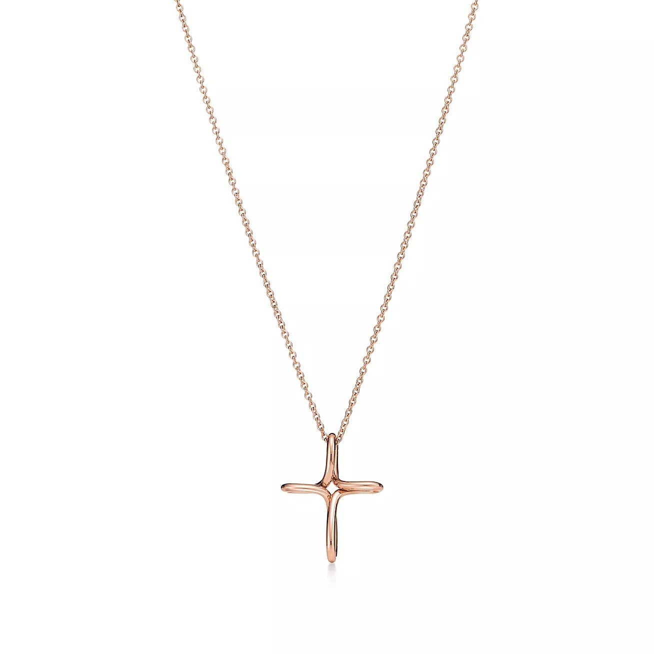 Подвеска на цепочке Tiffany & Co. Infinity Cross, розовое золото