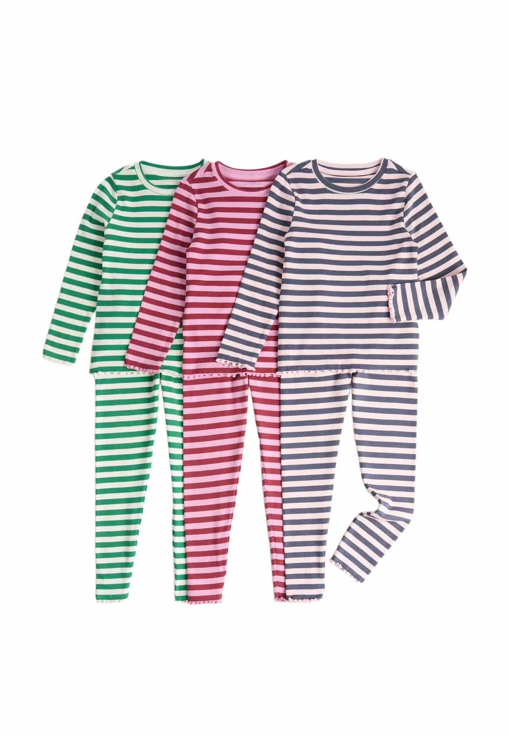 Пижамный комплект из 3 штук в полоску Marks & Spencer, Pink Mix