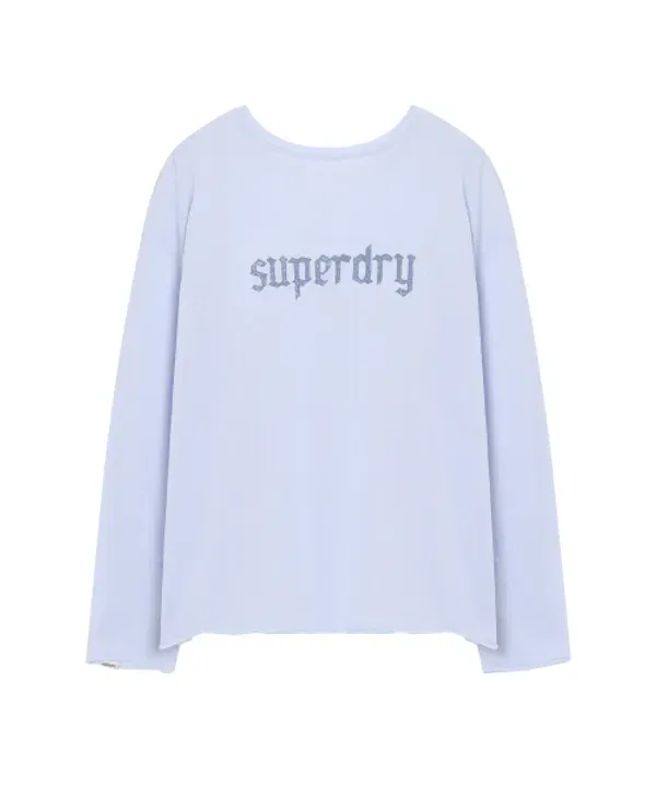 Футболка с длинным рукавом из льна, Superdry, голубой — фото 3