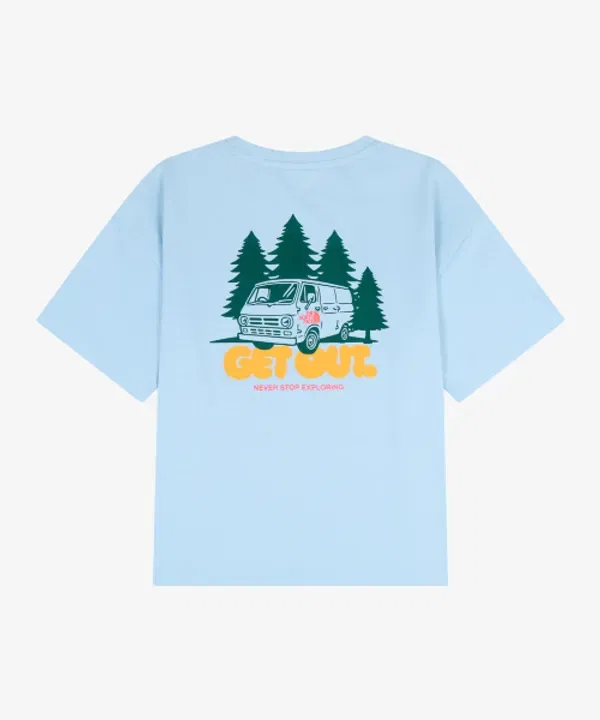 Футболка с коротким рукавом Outland Crew, nt7us15u, The North Face Kids, светло-голубой — фото 2