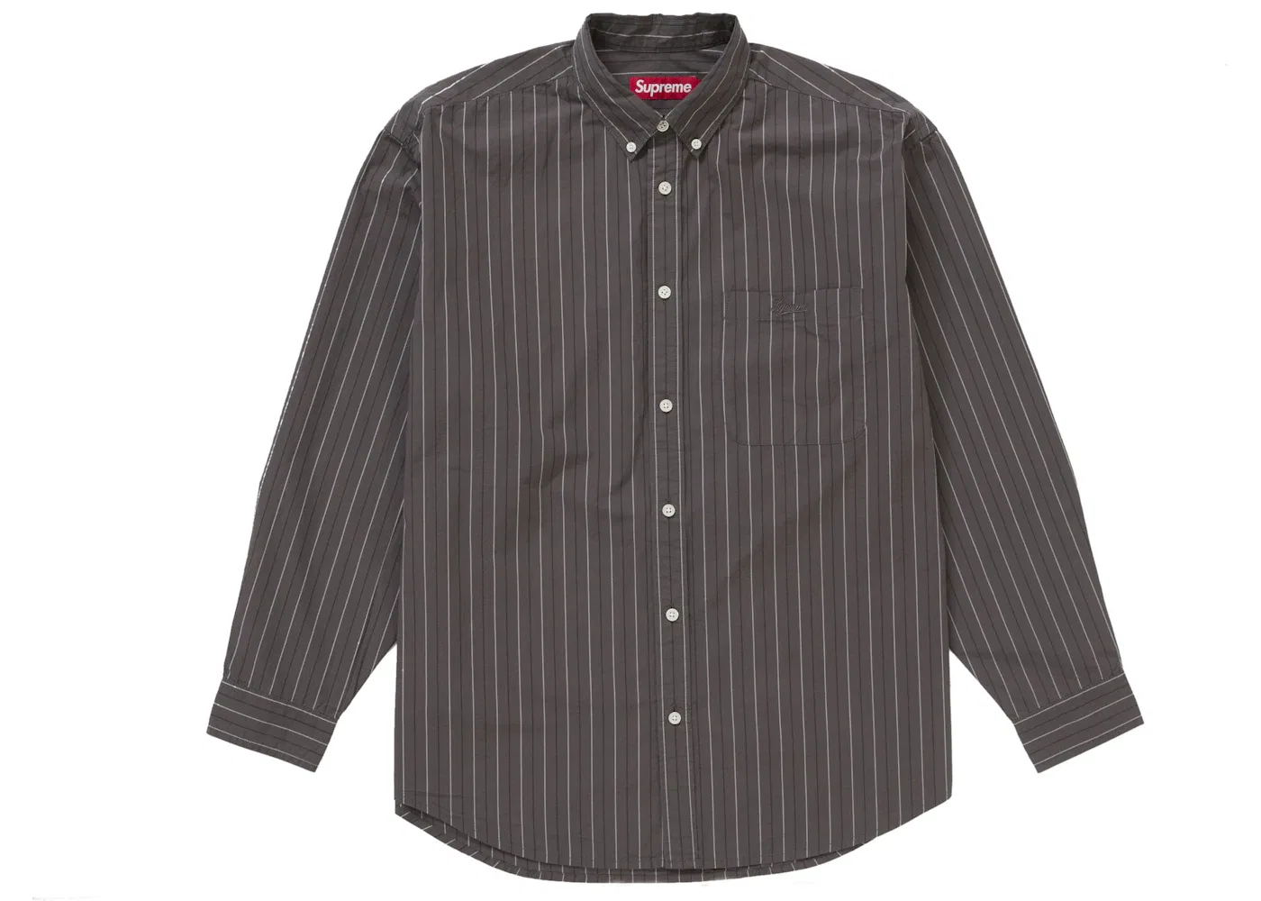 Мужская рубашка свободного кроя с полоской Supreme, Grey