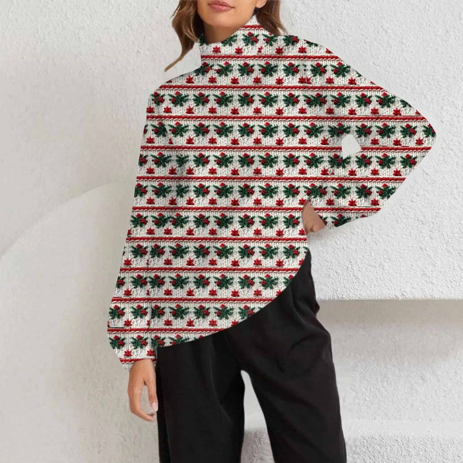 Женский свитшот с принтом Christmas Sweatshirt, Rosso Anguria — фото 2