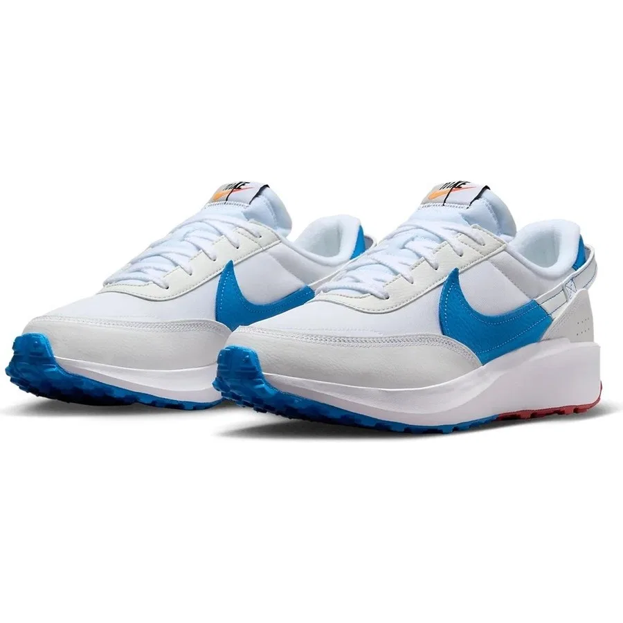 Кеды повседневные с принтом Waffle Debut Se White Blue Nike, Белый/Светло-синий — фото 3
