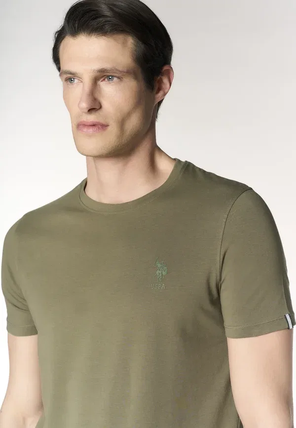 Футболка с хлопком Basic t-shirt, U.S. Polo Assn., Verde, зеленый — фото 4