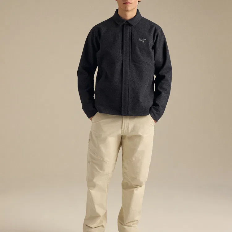 Мужская софтшелл-куртка с лацканами Arcteryx Sawyer, Black Gray/Black Heather — фото 3