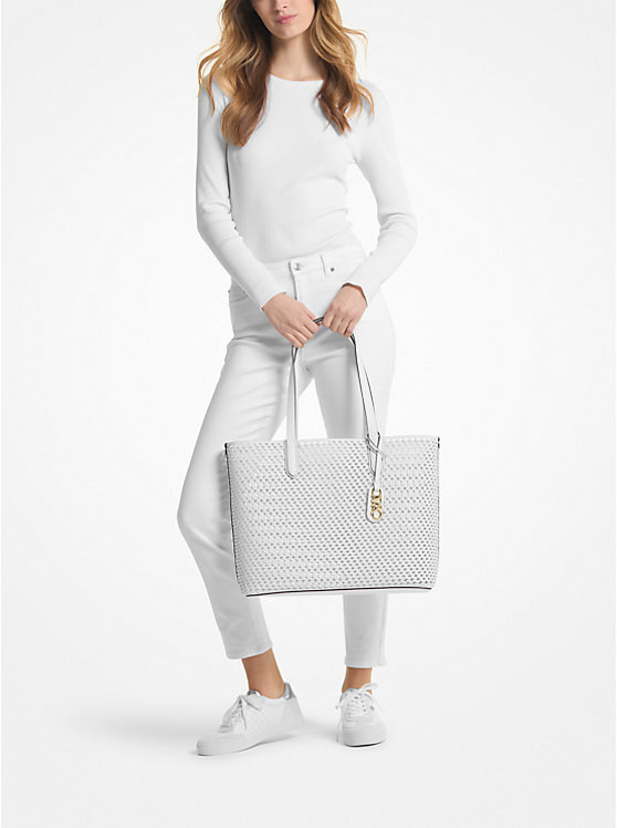 

Сумка Michael Kors Eliza Extra-Large Hand-Woven Leather Tote, белый