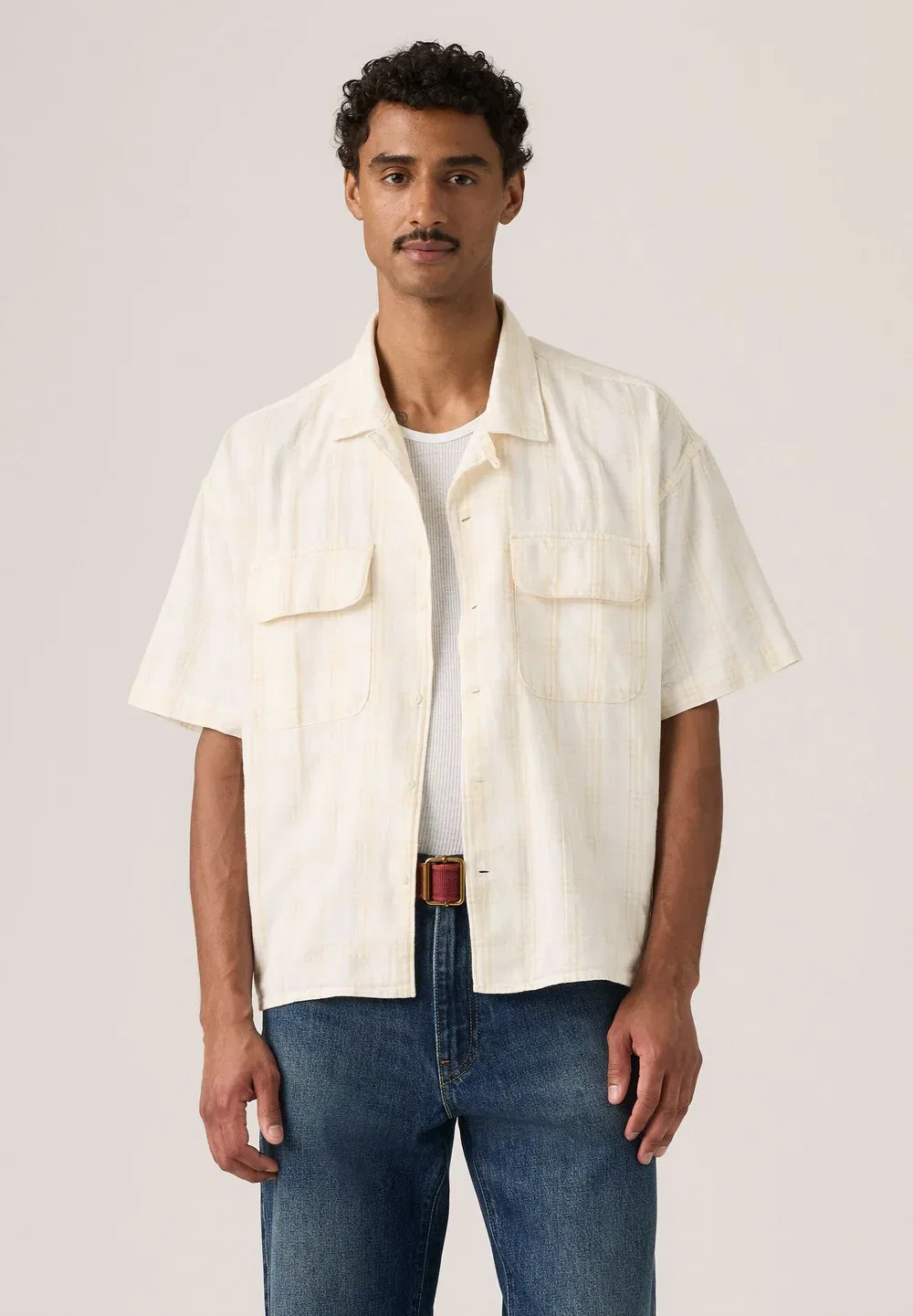 Рубашка свободного кроя в стиле милитари, клетчатая рубашка Atkins Egre Levi'S, Atkins Plaid Egret - Neutrals